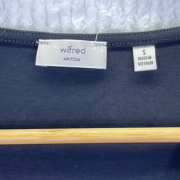 Wilfred Aritzia Black White Rosette Sleeveless Birch Deep V-Neck Bloom Top Small - Picture 2 of 8